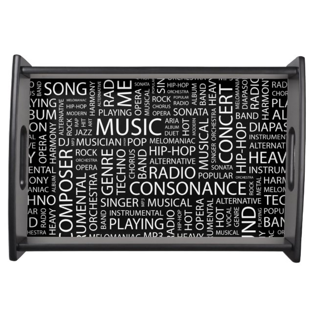 MUSIC pattern word cloud Serving Tray (Front)