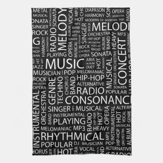 MUSIC pattern word cloud Towel