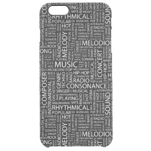 MUSIC pattern word cloud Clear iPhone 6 Plus Case