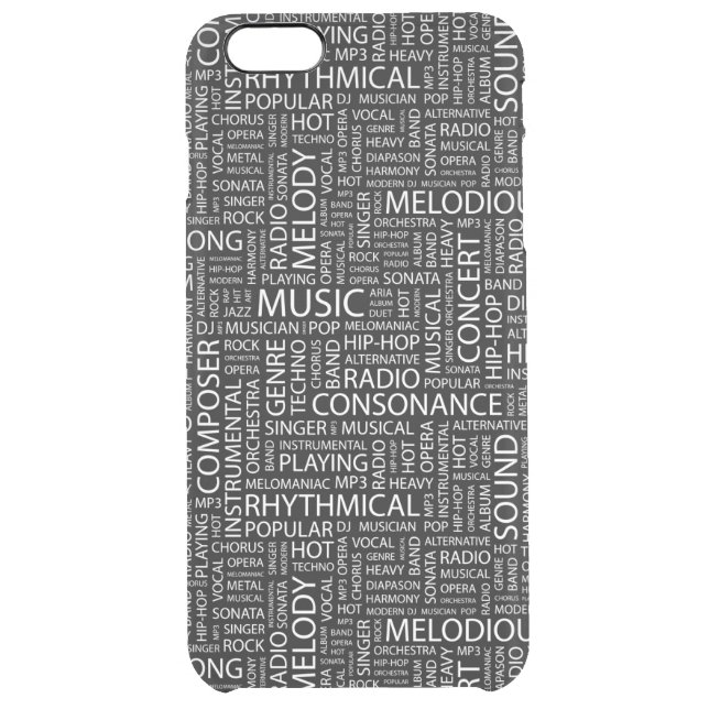 MUSIC pattern word cloud Uncommon iPhone Case (Back)