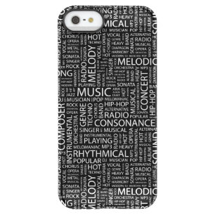 MUSIC pattern word cloud Permafrost iPhone SE/5/5s Case