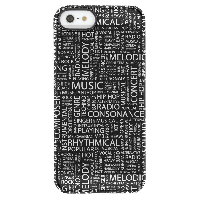 MUSIC pattern word cloud Uncommon iPhone Case (Back)
