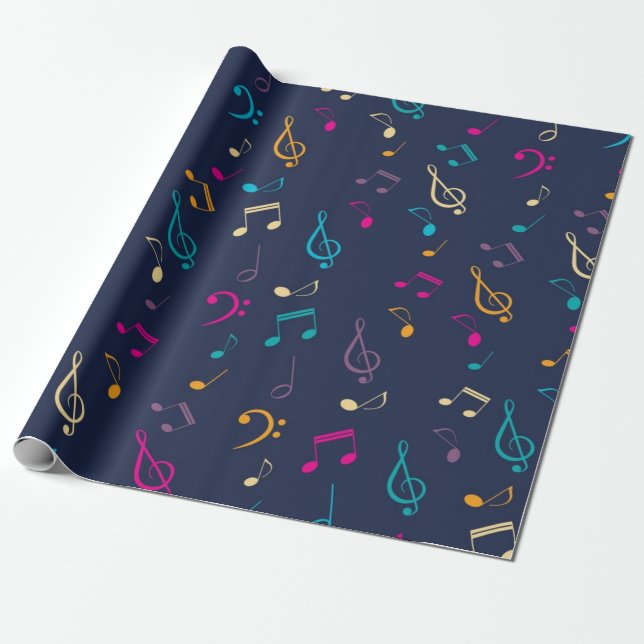 Music pattern wrapping paper (Unrolled)