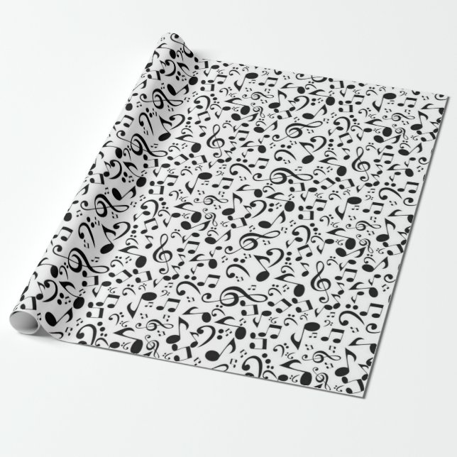 Music pattern wrapping paper (Unrolled)