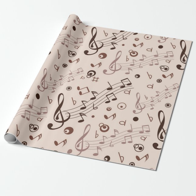 Music pattern wrapping paper (Unrolled)