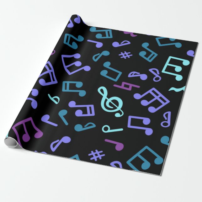 Music pattern wrapping paper (Unrolled)