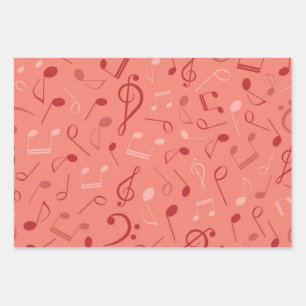 Music pattern wrapping paper sheets