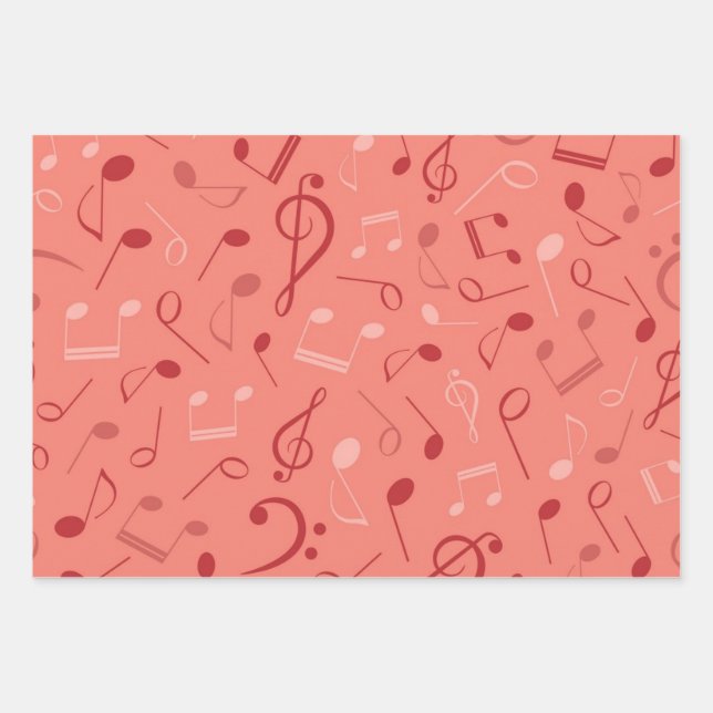 Music pattern wrapping paper sheets (Front)