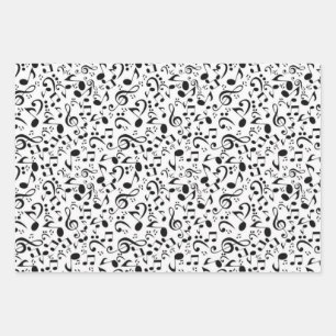 Music pattern wrapping paper sheets
