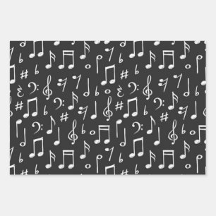 Music pattern wrapping paper sheets