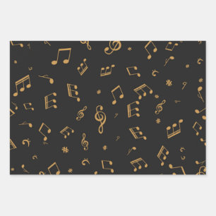 Music pattern wrapping paper sheets