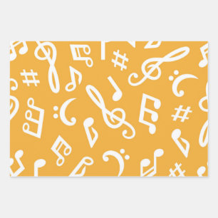 Music pattern wrapping paper sheets