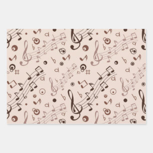 Music pattern wrapping paper sheets