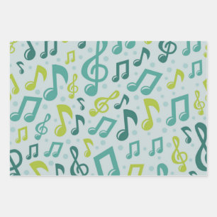 Music pattern wrapping paper sheets