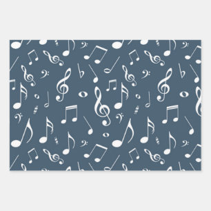 Music pattern wrapping paper sheets