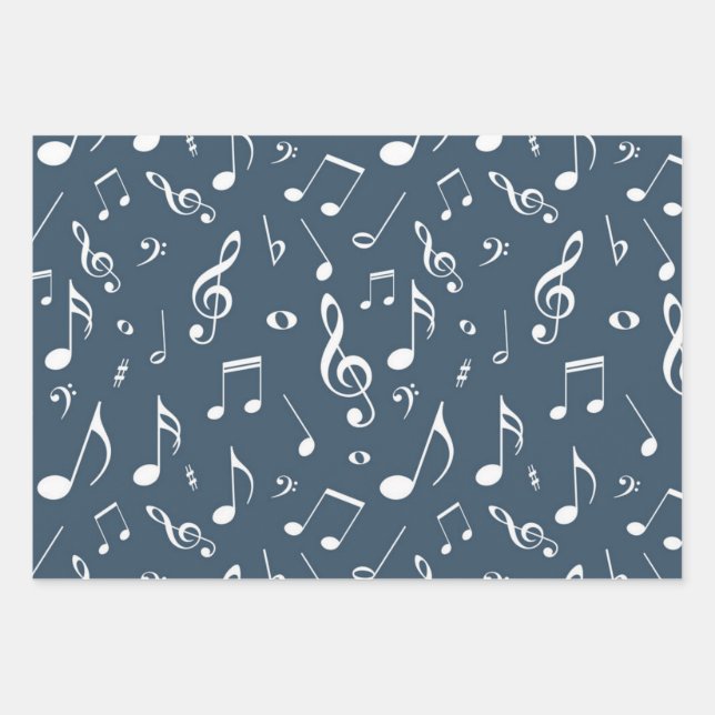 Music pattern wrapping paper sheets (Front)