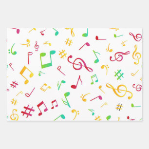 Music pattern wrapping paper sheets