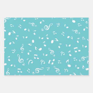 Music pattern wrapping paper sheets
