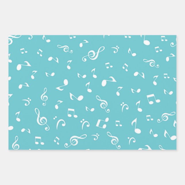 Music pattern wrapping paper sheets (Front)