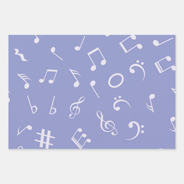 Music pattern wrapping paper sheets (Front)