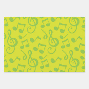 Music pattern wrapping paper sheets