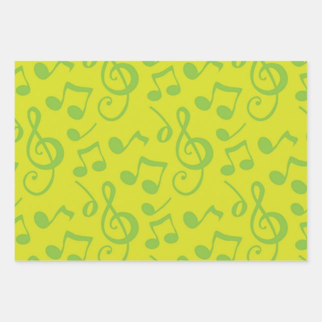 Music pattern wrapping paper sheets (Front)
