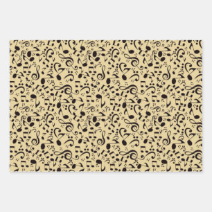 Music pattern wrapping paper sheets