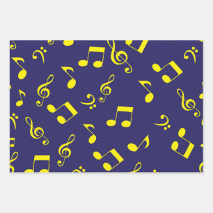 Music pattern wrapping paper sheets
