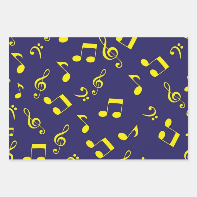 Music pattern wrapping paper sheets (Front)