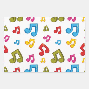 Music pattern wrapping paper sheets