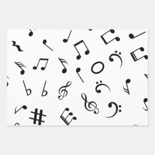 Music pattern wrapping paper sheets