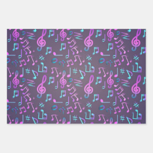 Music pattern wrapping paper sheets