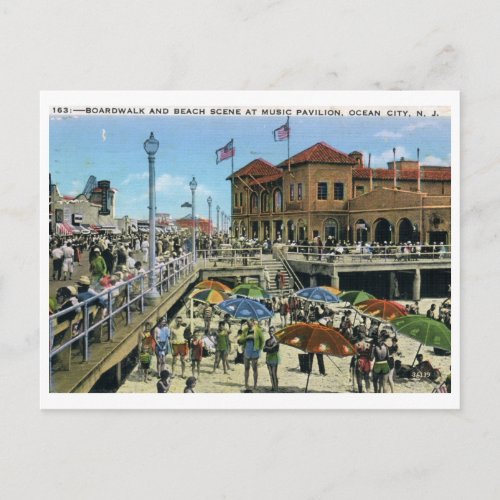 Music Pavilion Ocean City NJ Vintage Postcard