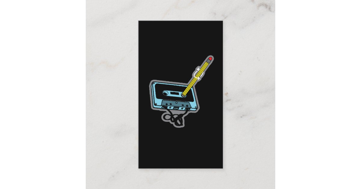 Music Pencil Winding Up A Cassette Tape Business Card Zazzle Com