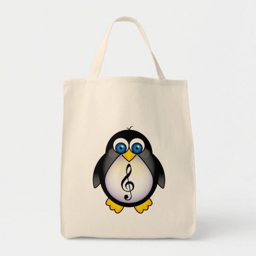 Music Penguin Treble Clef Tote Bag