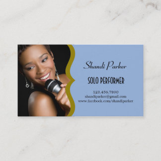 Music Performer Elegant Photo Business Card