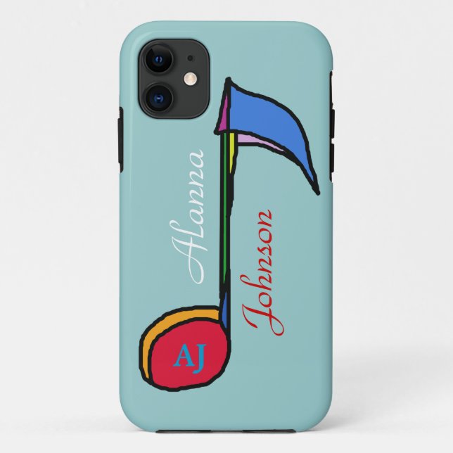 music personalized name and initials Case-Mate iPhone case (Back)