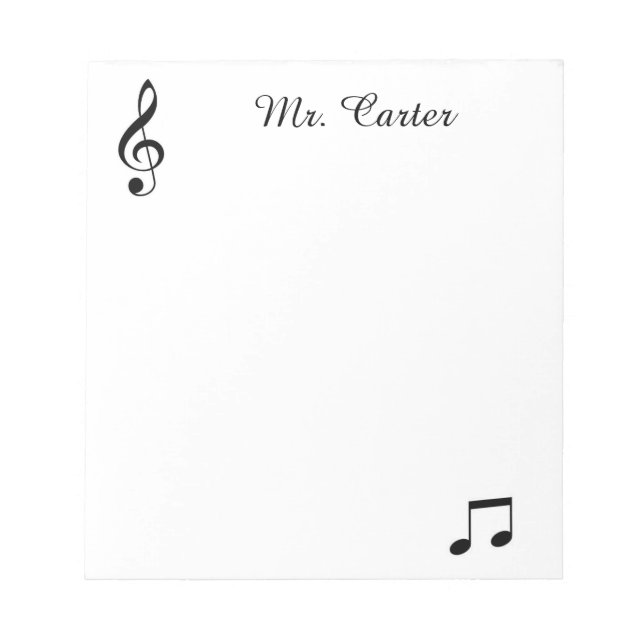 Music Personalized Notepad (Front)