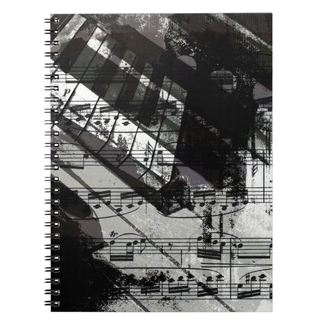 music, piano decor (10) notebook (Front)