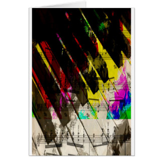 music, piano decor (4) cards