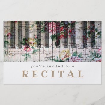 Music Piano Floral Design Flyer by musickitten at Zazzle