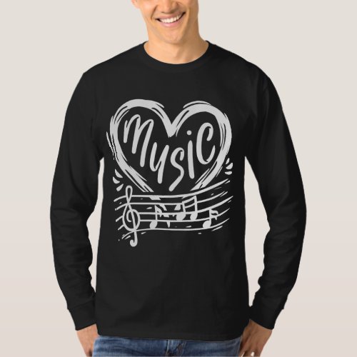 Music Piano Flute Clarinet Musician Musical Notes  T_Shirt