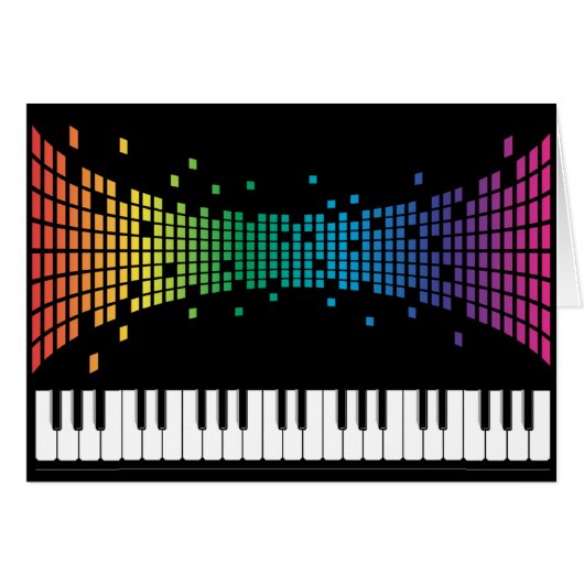 Music piano instrumental keyboard multicolored (Front Horizontal)