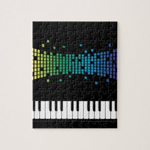 Music piano instrumental keyboard multicolored jigsaw puzzle