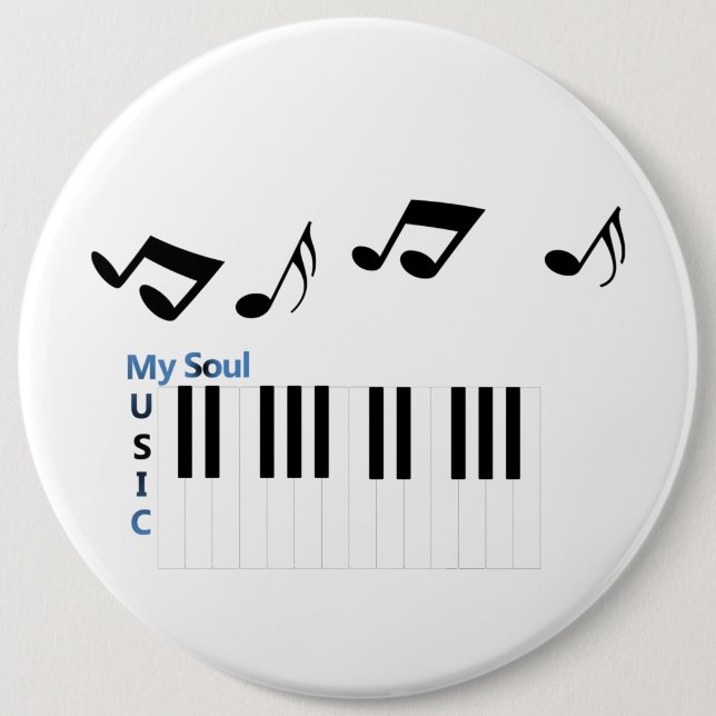 Music Piano Key Music Note Button (Front)