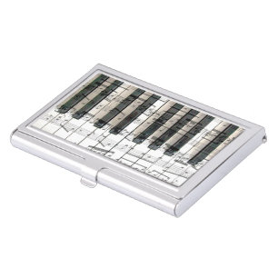 music piano keyboard business card case