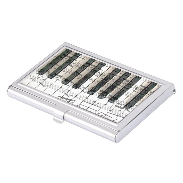 music piano keyboard business card case (Front)