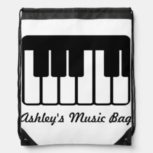 Music Piano Keyboard Drawstring Backpack