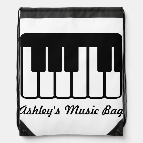 Music Piano Keyboard Drawstring Backpack