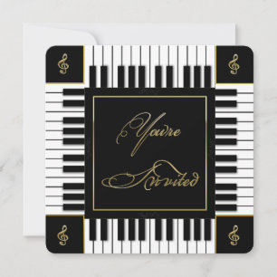 MUSIC (PIANO KEYBOARD) INVITATION